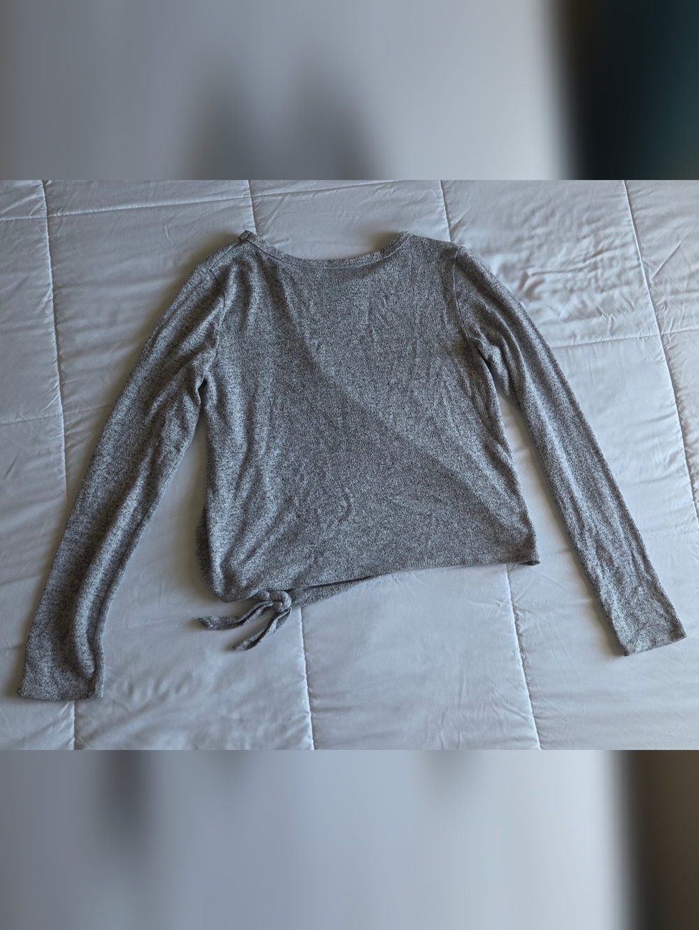Olivia Rae Light Gray Long Sleeve Top - Picture 4 of 4